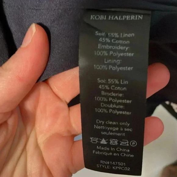 Kobi Halperin navy black white embroidered embroidery kimono style jacket - Picture 7 of 8